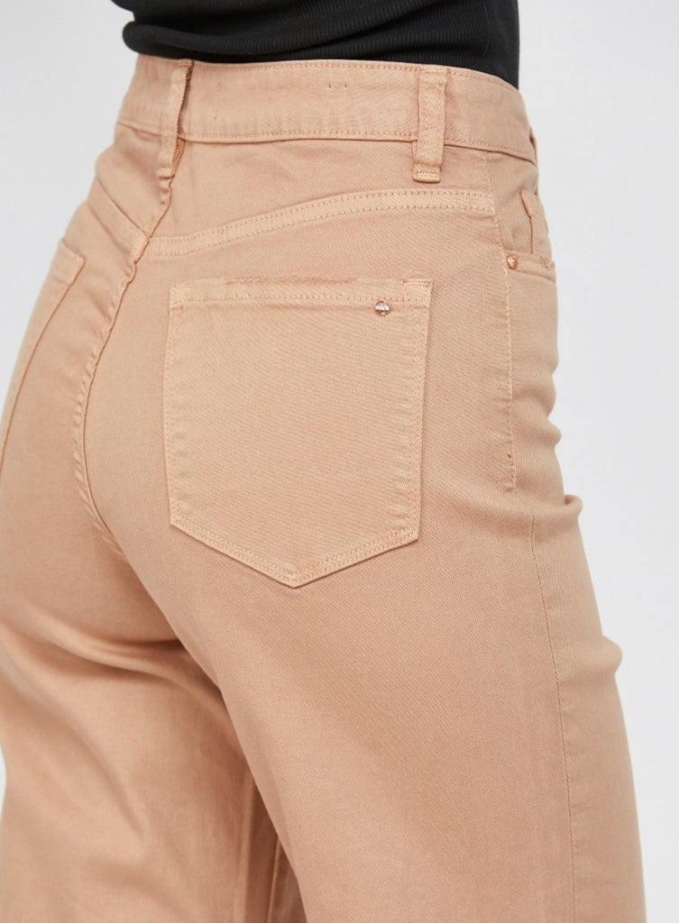 Tori Button Fly Crops - Taupe