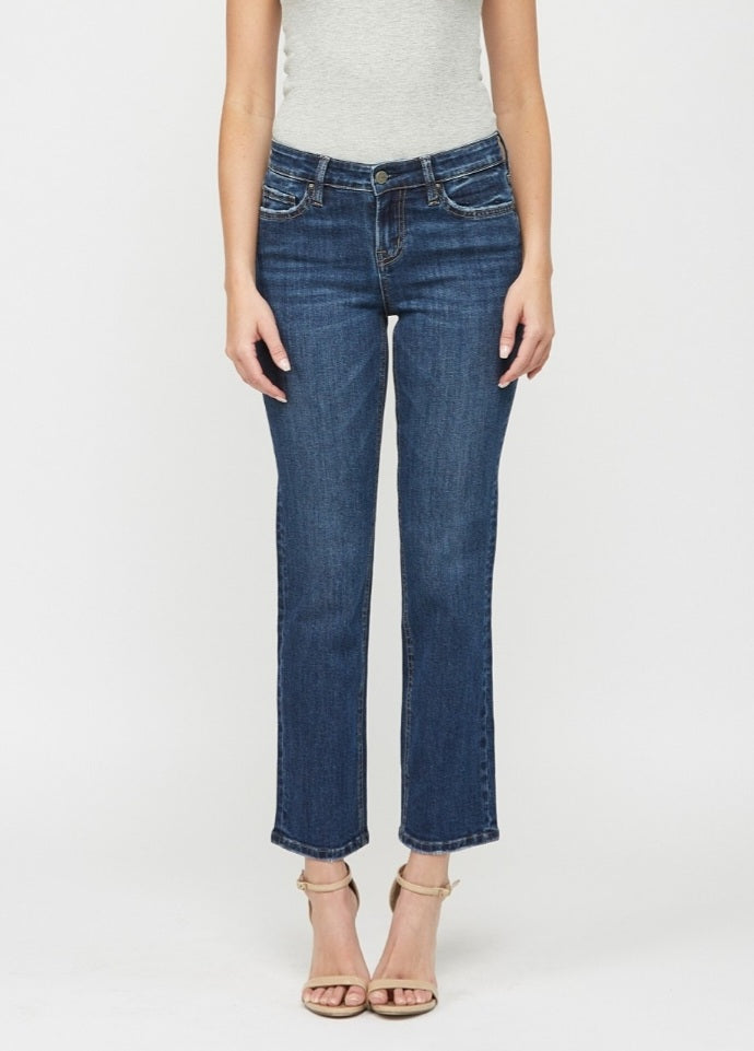 Lynn Mid Rise Ankle Straight Jeans
