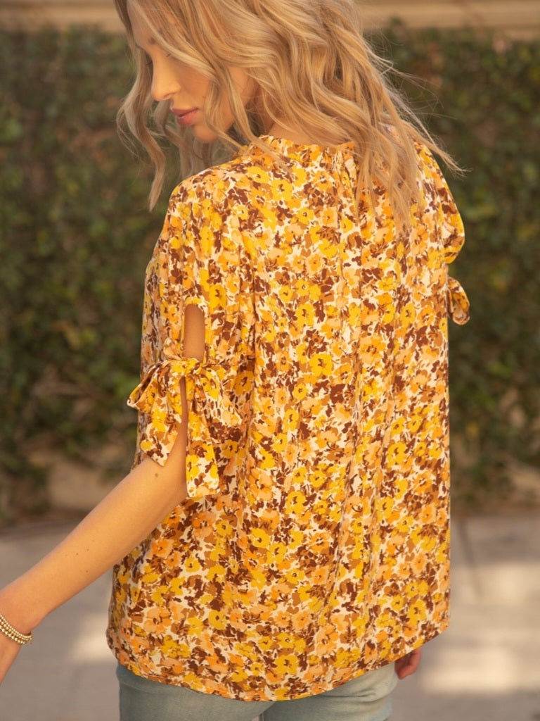 Alli Tied Sleeve Floral Blouse