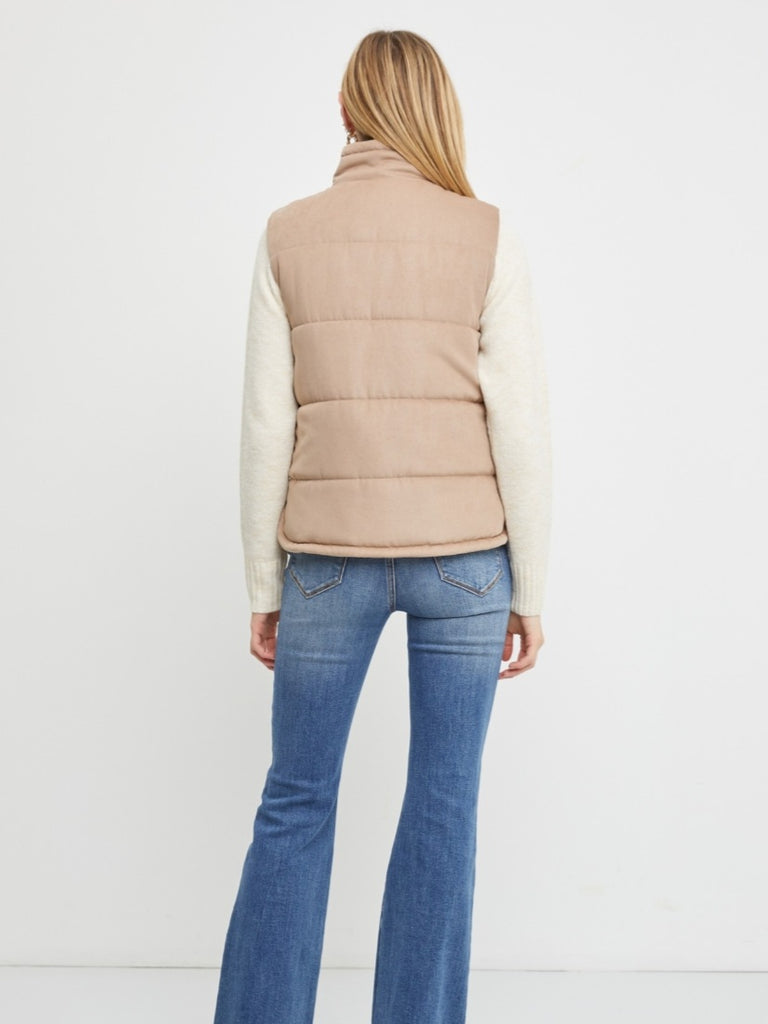 Selena Taupe Puffer Vest