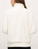 Steph Light Fleece Snap Pullover - Cream