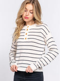 Lorraine Slim Fit Button-Up Sweater - Ivory