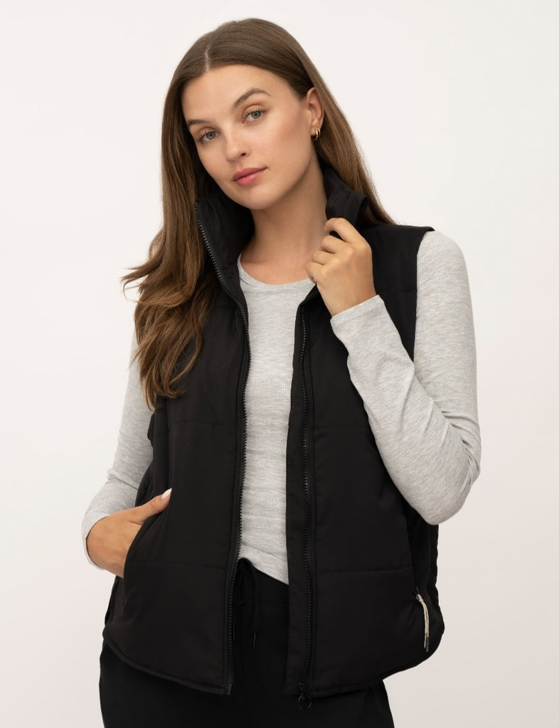 Jacklyn Ultra-Light Puffer Vest - Black