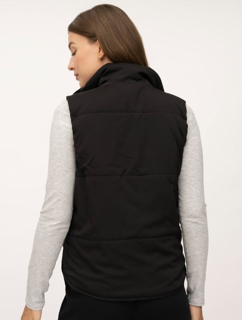 Jacklyn Ultra-Light Puffer Vest - Black