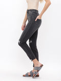 Regina High Rise Charcoal Skinny with Patch