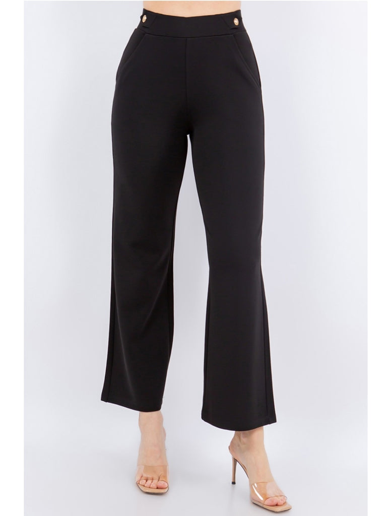 Stef Kick-Crop Dress Pant - Black