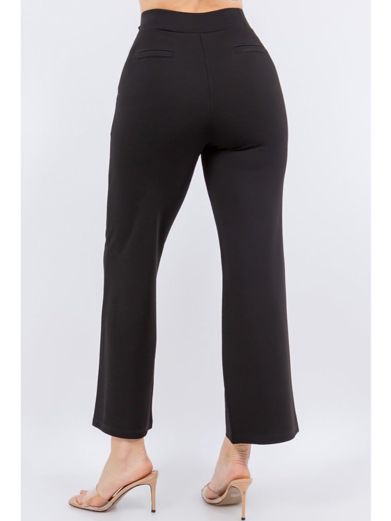 Stef Kick-Crop Dress Pant - Black