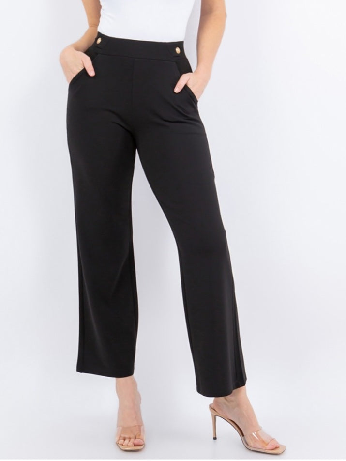 Stef Kick-Crop Dress Pant - Black