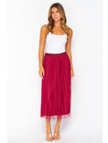 Gracie Pleated Shimmer Skirt - Raspberry
