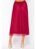 Gracie Pleated Shimmer Skirt - Raspberry