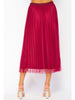 Gracie Pleated Shimmer Skirt - Raspberry