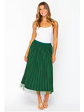 Gracie Pleated Shimmer Skirt - Evergreen