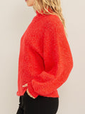Becca Mock Neck Dolman Sweater - Red