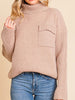 Madelynn Pocket Accent Sweater - Taupe