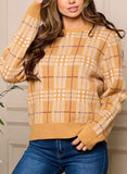 Jenna Plaid Sweater - Gold