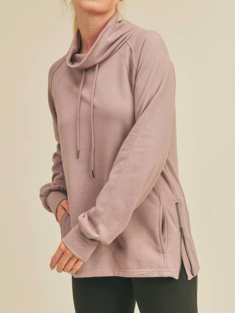 Kimber Mock Neck Pullover with side Zipper