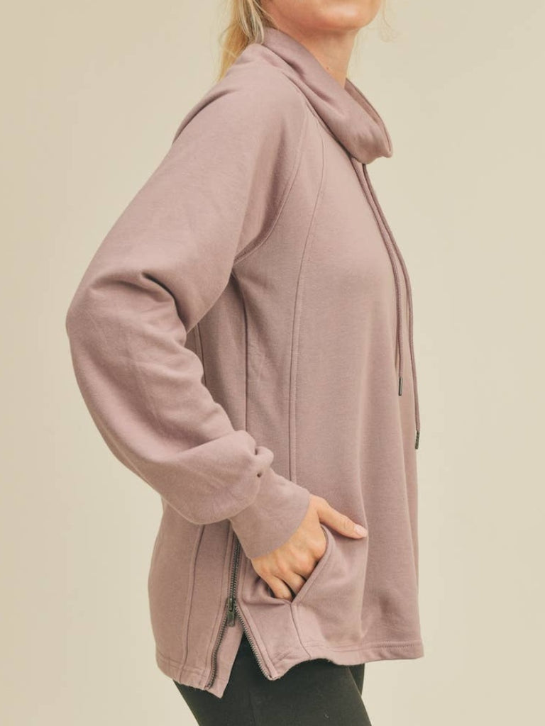 Kimber Mock Neck Pullover with side Zipper