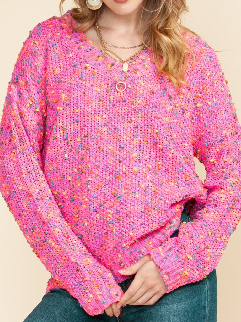 Brita Confetti V-Neck Sweater