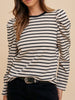 Celeste Puff Sleeve Crewneck - Taupe