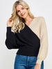 Morgan Color Block Wrap Sweater