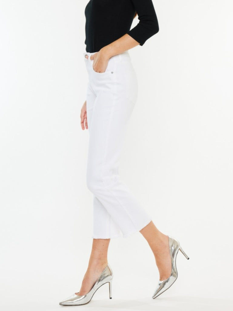 Amy High-Rise Cropped Straight - White