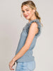 Ruffle Accent Top - Dusty Blue