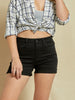 Braylee Black High Rise Shorts with Single Cuff