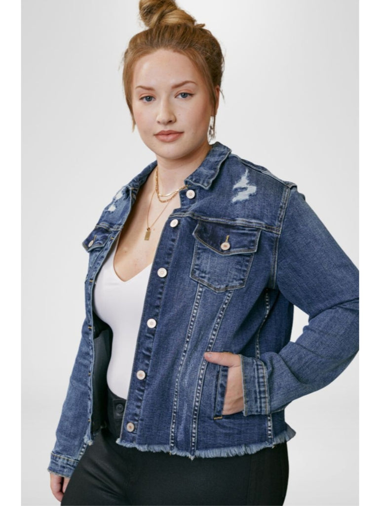 Zoey Kancan Dark Wash Denim Jacket