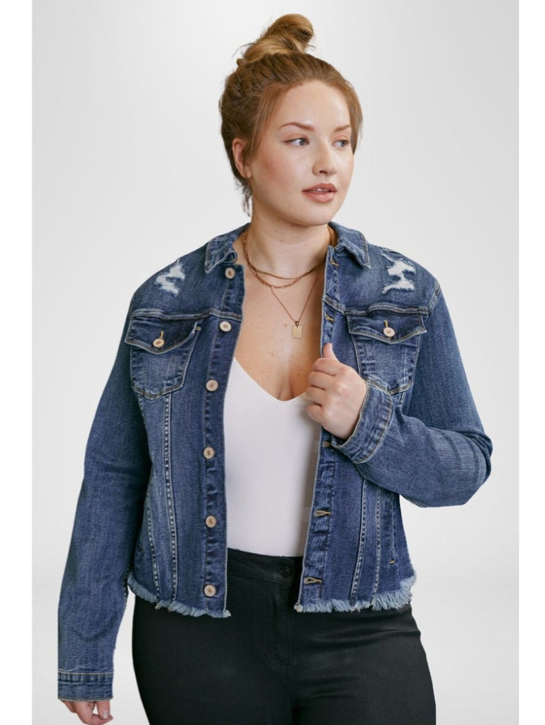 Zoey Kancan Dark Wash Denim Jacket