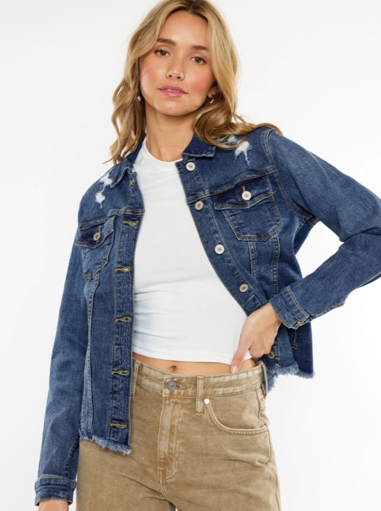 Zoey Kancan Dark Wash Denim Jacket