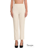 Mimi Stretch Pull On Ankle Pants -Taupe
