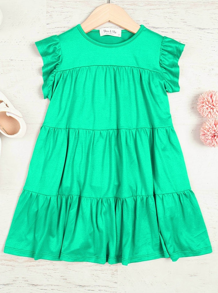 Jayci So-Soft Tiered Dress - Green - KIDS