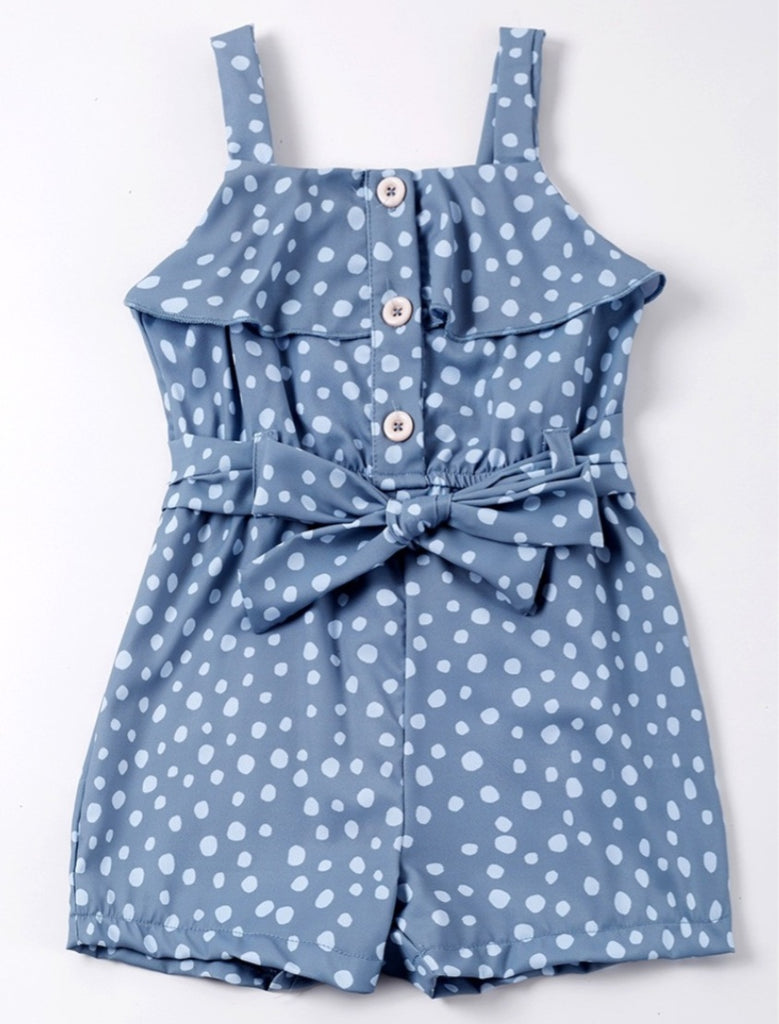 Jody Blue Belted Romper - KIDS