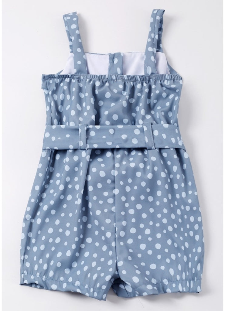 Jody Blue Belted Romper - KIDS