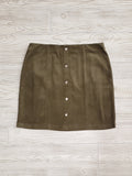 Button Corduroy Skirt - Olive