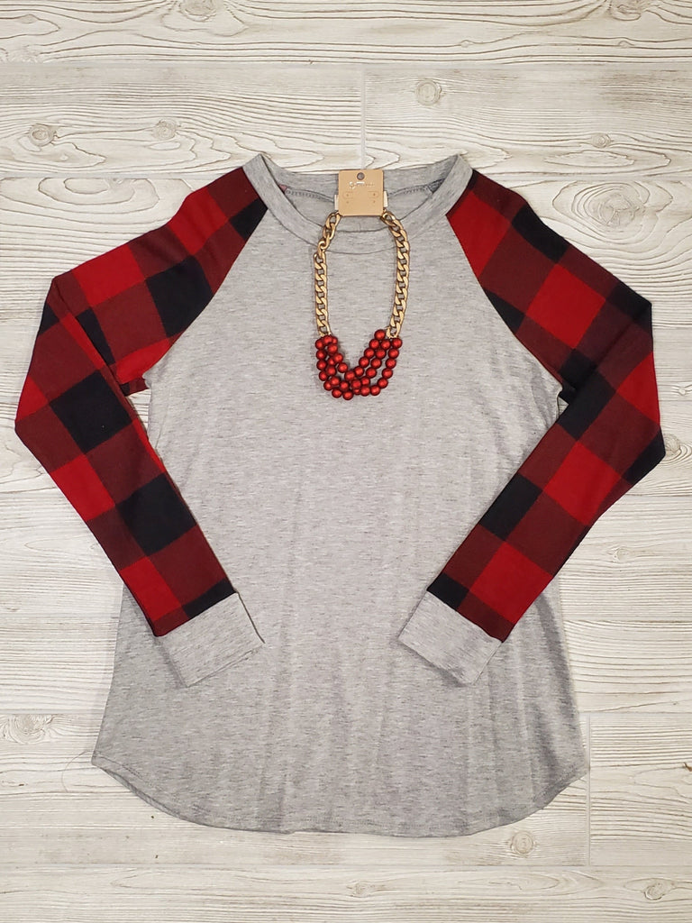 Casey Buffalo Plaid Long Sleeve Tops - Multi