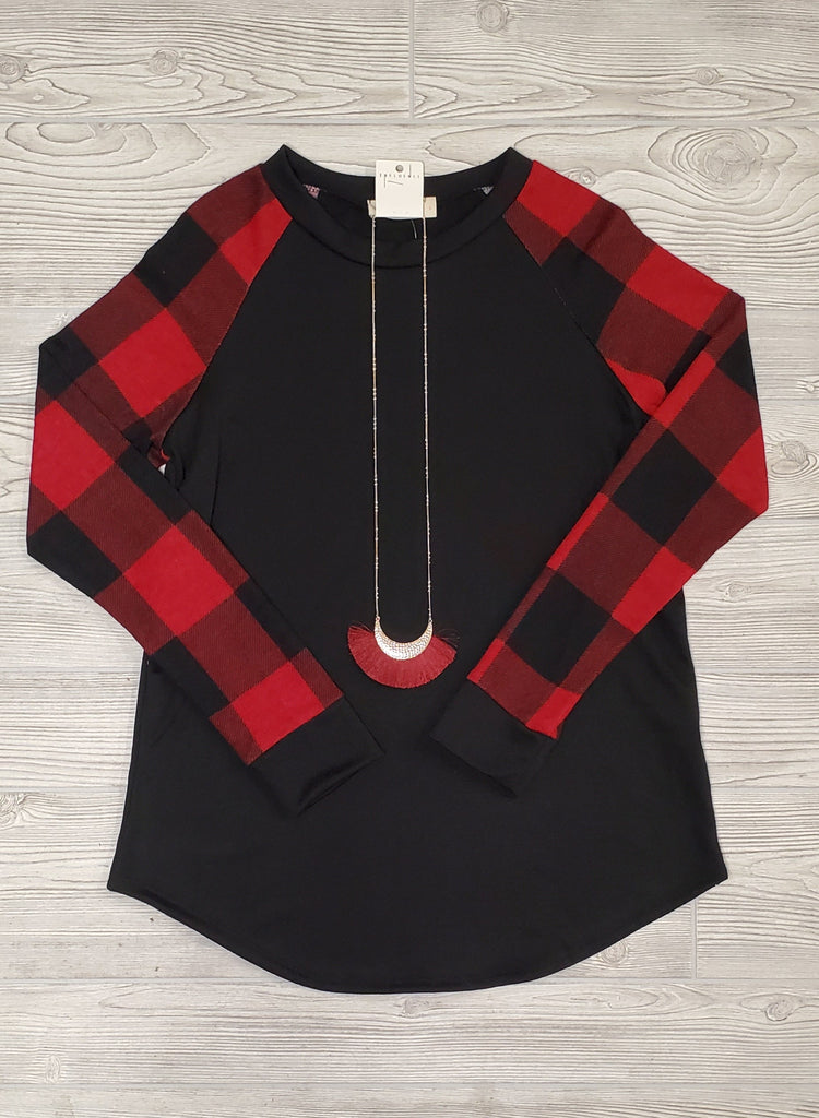 Casey Buffalo Plaid Long Sleeve Tops - Multi