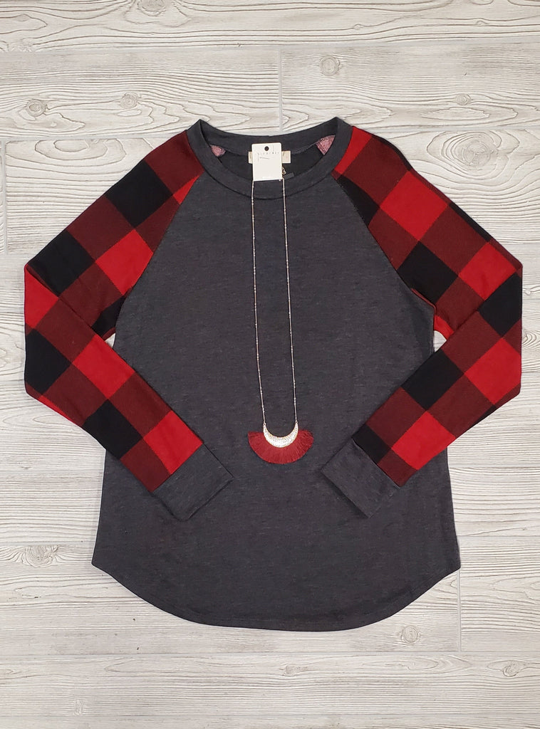 Casey Buffalo Plaid Long Sleeve Tops - Multi