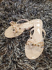Studded Bow Sandal - Nude