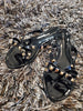 Studded Bow Sandal - Black