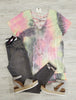 Jessa Tie Dye Crossed Tee - Charcoal