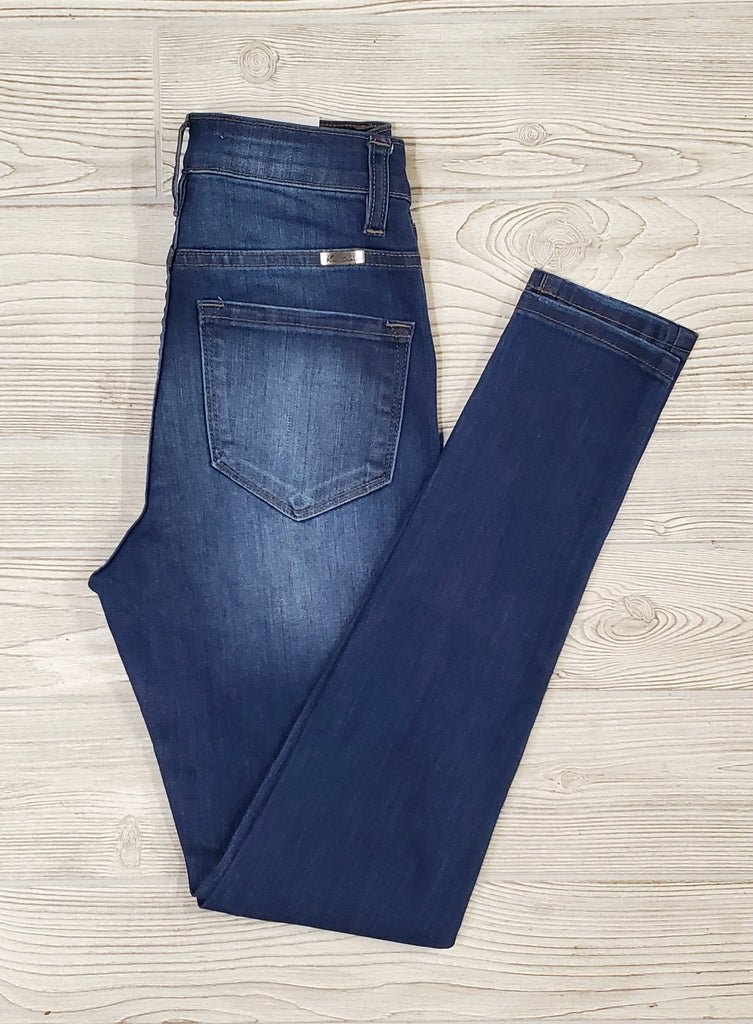 KC High-Rise Mid-Wash Skinny Denim