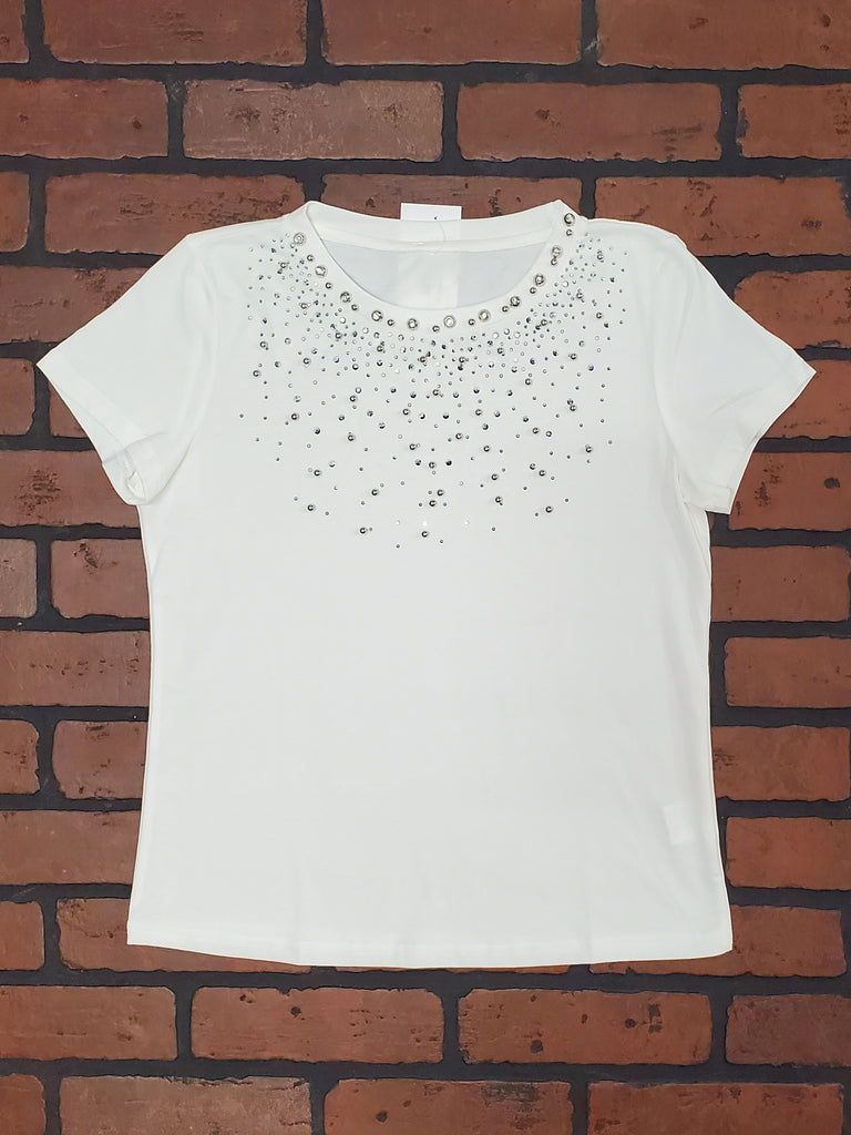 Maddie Anne Embellished Tee (Small Fit)