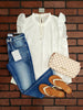 Sierra Lace Ruffle-Sleeve Blouse - Ivory