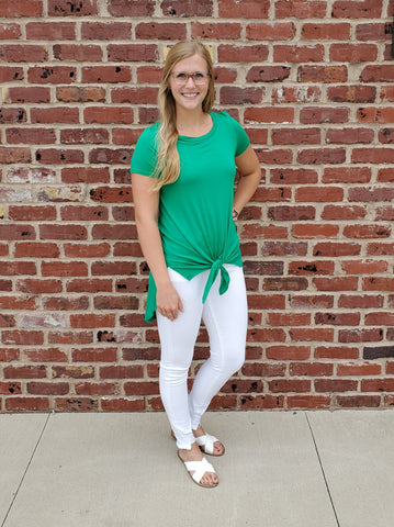 Allyson Ribbed Snap Button Top - Teal