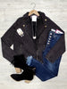 Ophelia Vintage Moto Jacket - Charcoal