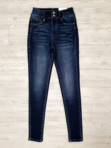 Sadie Wool-Lined High-Rise Skinny Denim