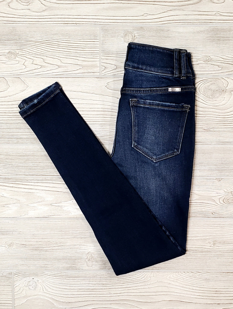 Jenn Double Button High Rise Skinny Denim