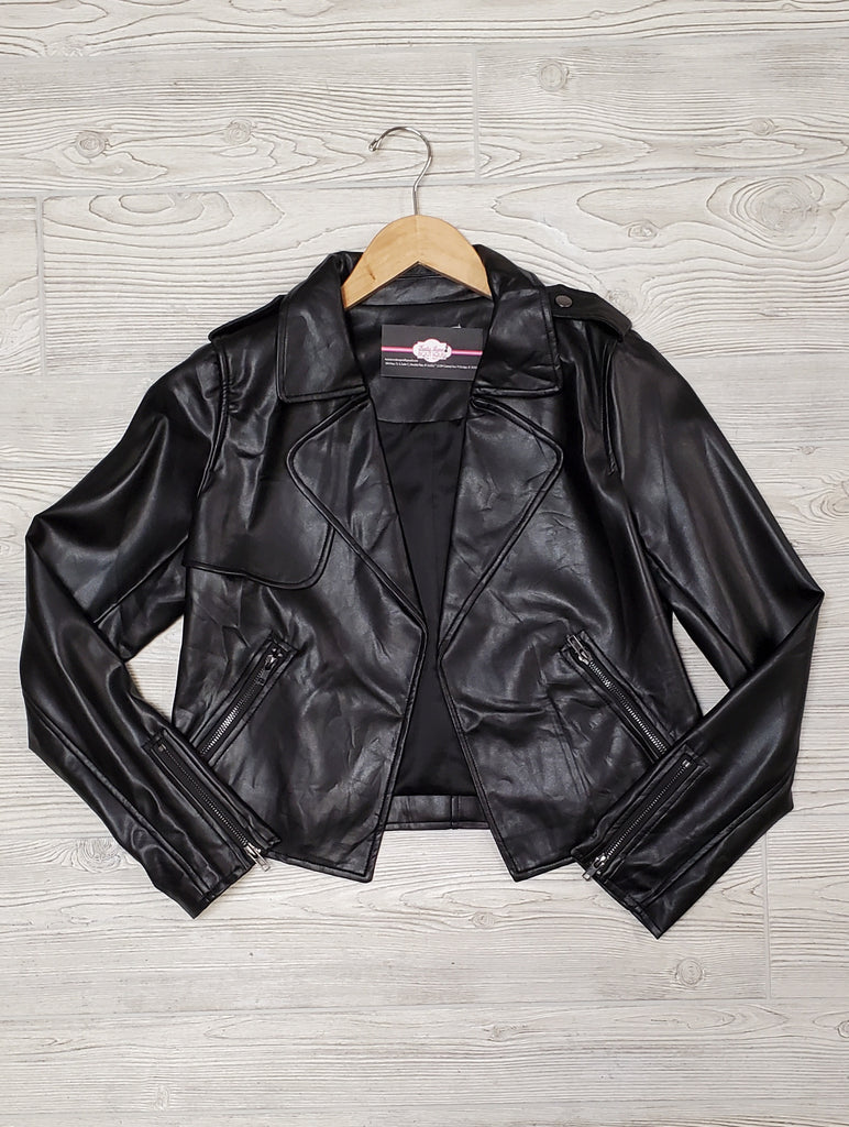Chase Vegan Leather Biker Jacket - Black