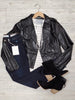 Chase Vegan Leather Biker Jacket - Black